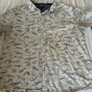 Men’s Lee Shark Print Button-Up Shirt XXL